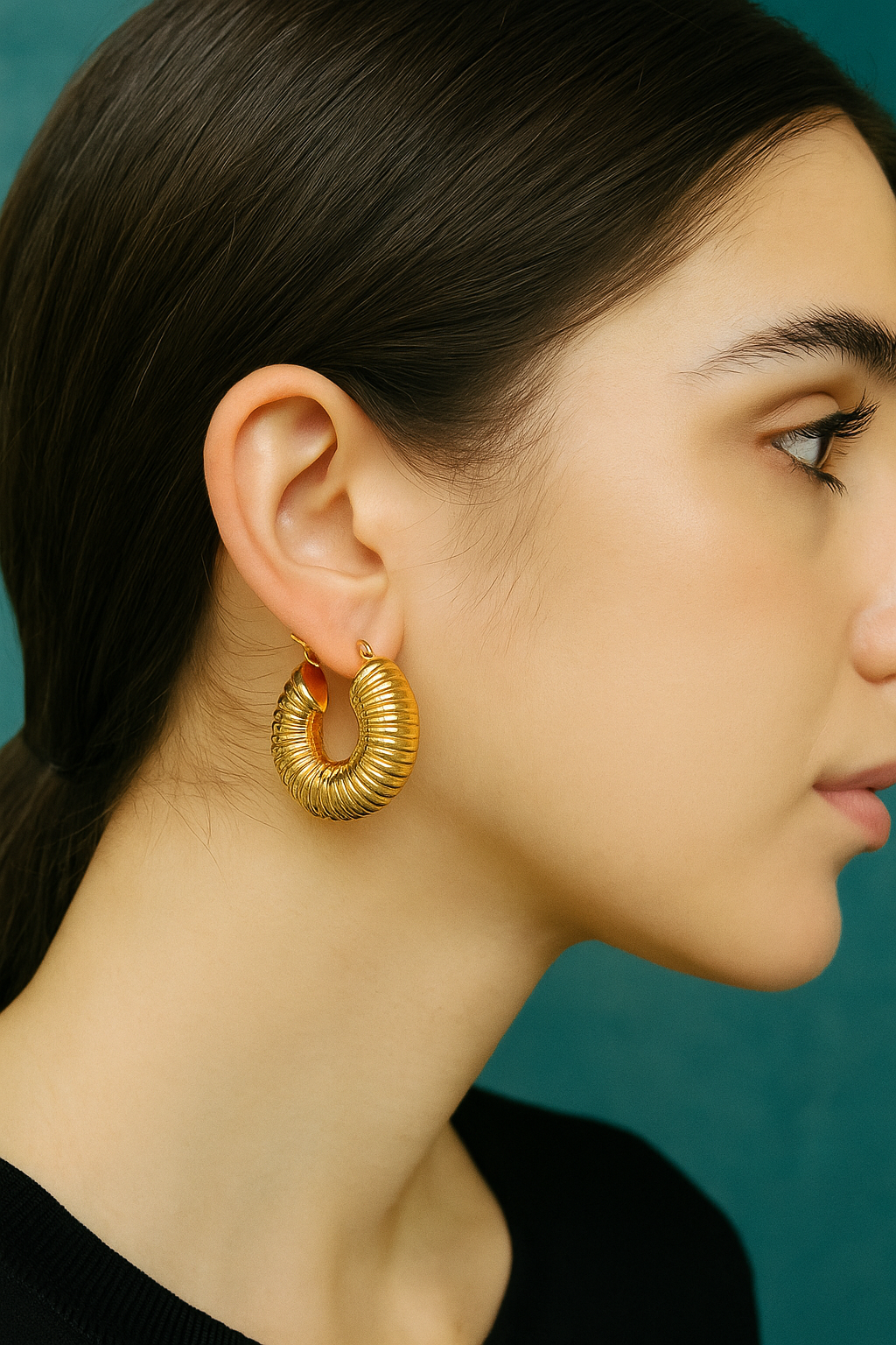 Verschiedene Creolen aus Edelstahl, 18 Karat vergoldet, wasserdicht, hypoallergen, geometrischer Trend