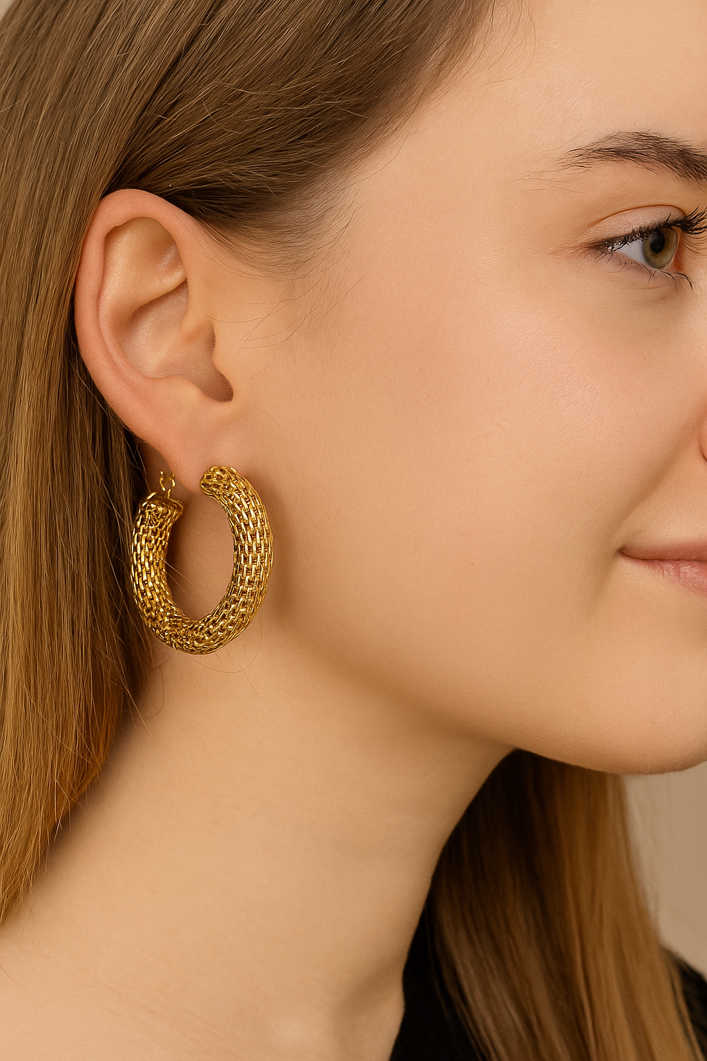 Verschiedene Creolen aus Edelstahl, 18 Karat vergoldet, wasserdicht, hypoallergen, geometrischer Trend