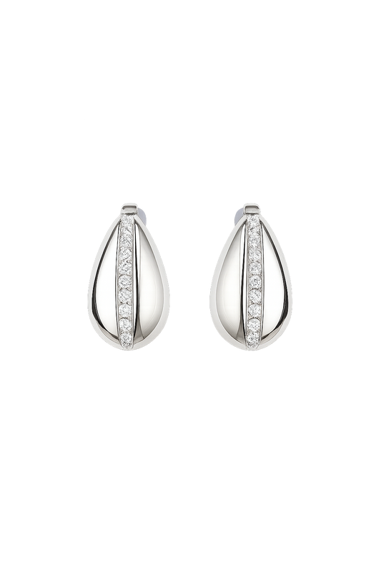 18K White Gold Plated Line Earrings Tear Drop Ear Jewelry