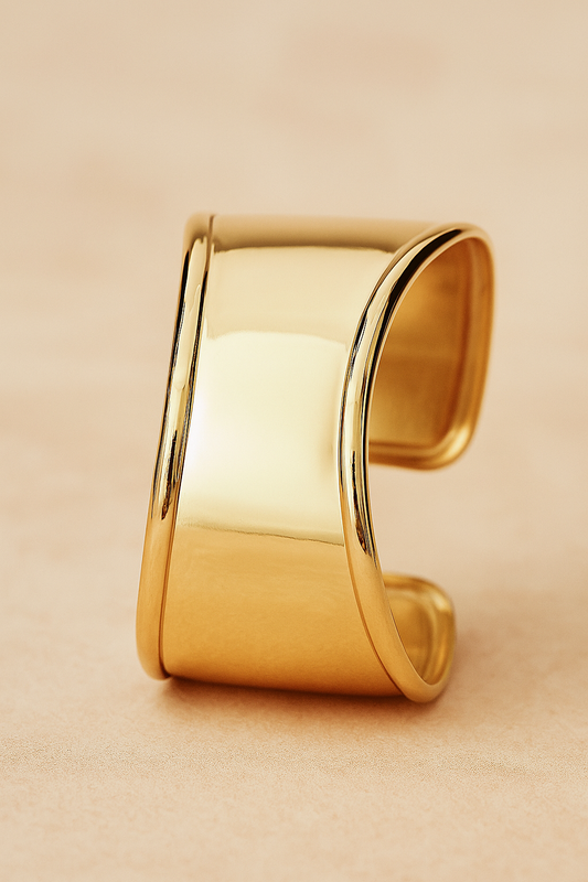 Abstract 18K Gold Statement Cuff Bracelet