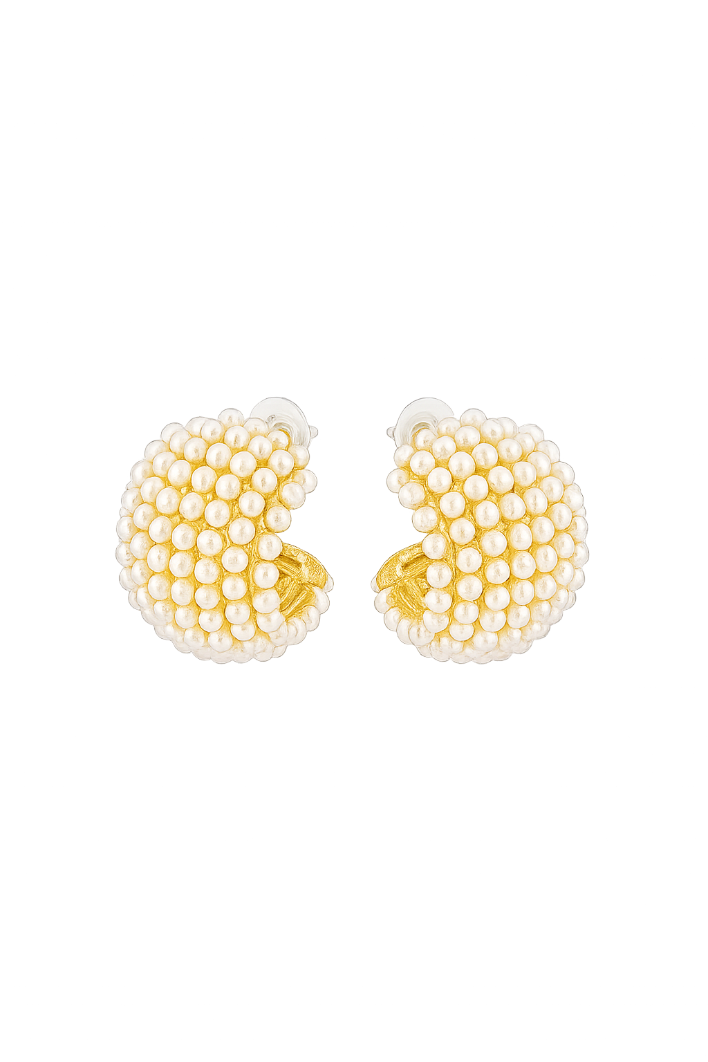 Water Drop C Shape Earrings Pearl 18K Gold Plated Tear Drop Waterdrop Earrings