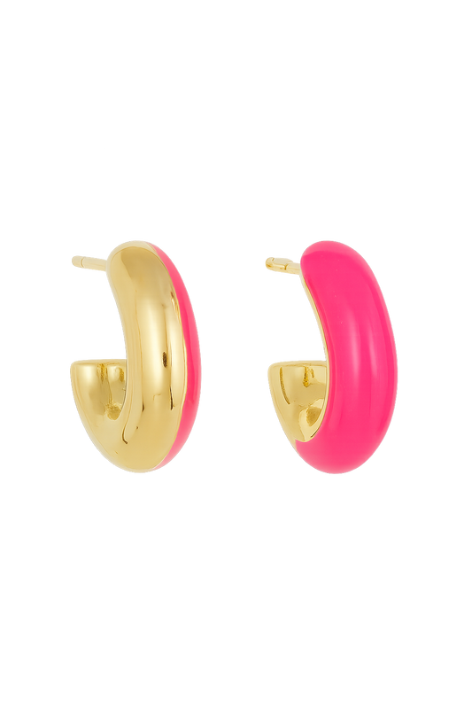 Elegant French Style Sweet C Shape Irregular Oval Plating 304 Stainless Steel Earrings