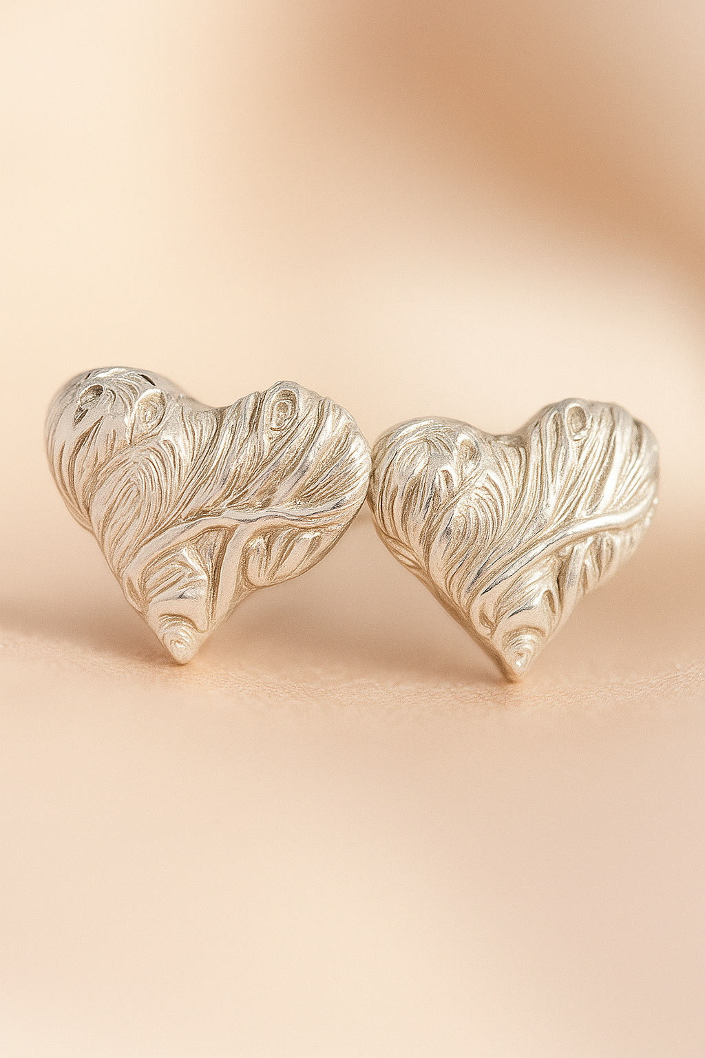 18K gold, 304 stainless stell, heart shaped ear studs