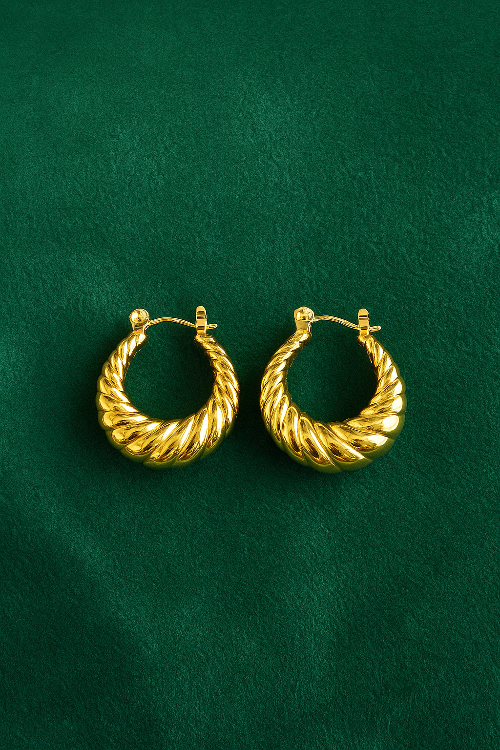 18K Gold Plated Bull Horn Shaped Earrings With 18k Gold Plating, Allergy-free