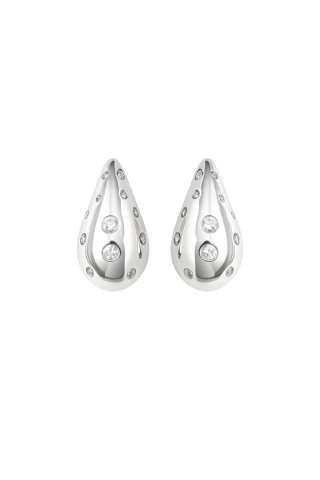 Crystal Water Drop Clip On Earrings