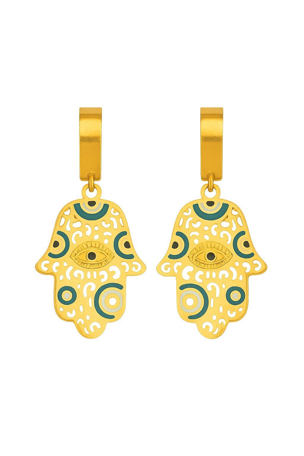18K Gold Filled Hamsa Earrings