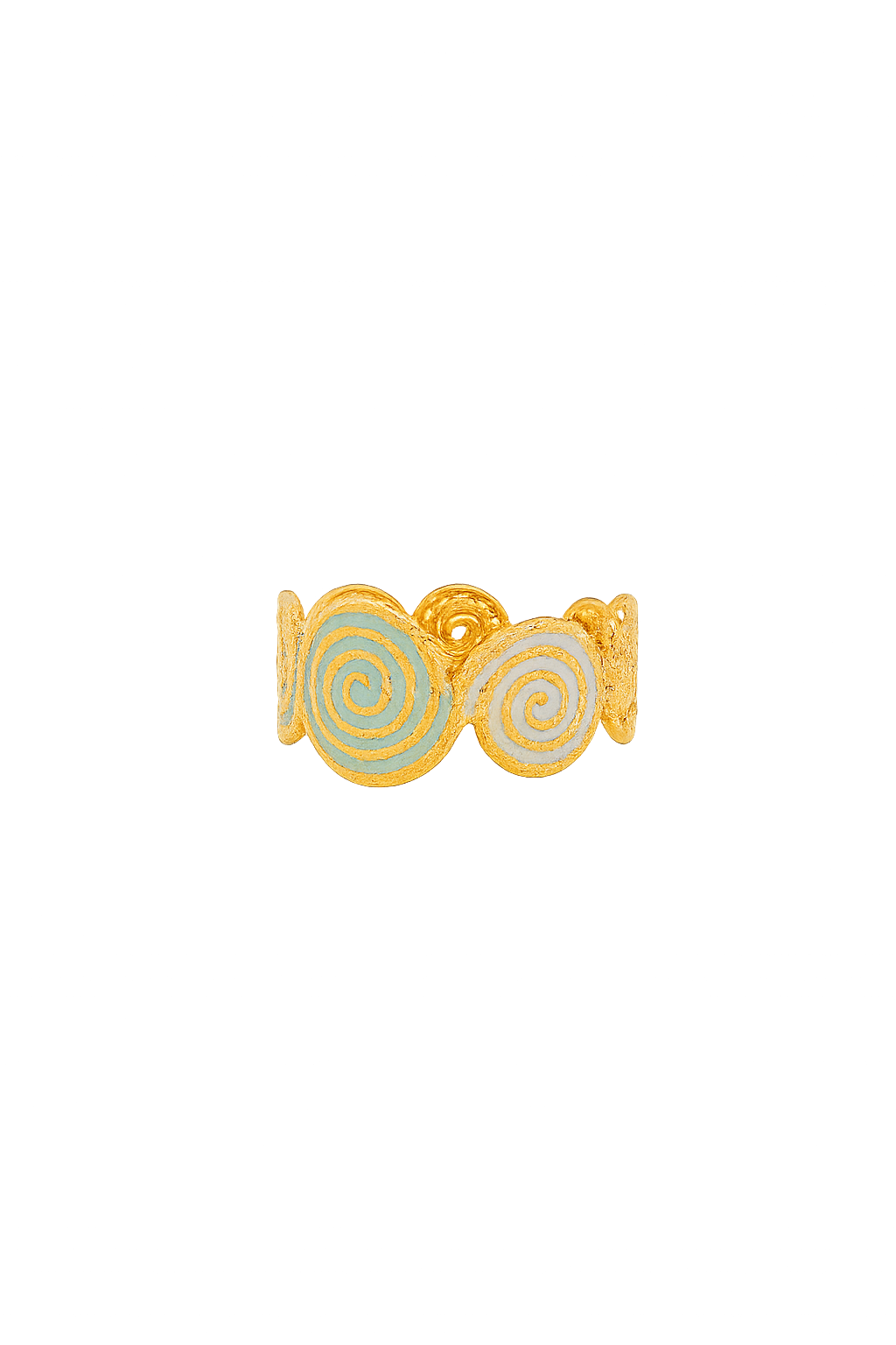 Sweet Girl Style Oil Drip Thread Stainless Steel Gold-Plated Open Ring - 18K