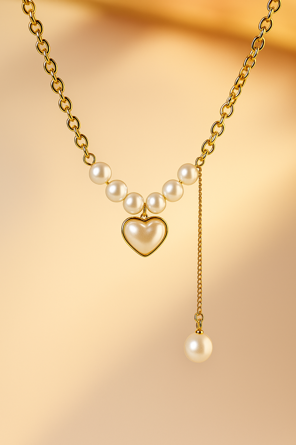 Halskette mit Herzanhänger aus Edelstahl – minimalistischer, eleganter Schmuck mit goldfarbener Kette, langlebiges, anlaufgeschütztes Design