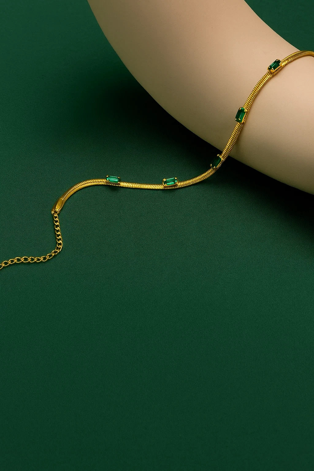 18K Gold Plated Geometric 201 Stainless Steel Elegant Waterproof Bracelet