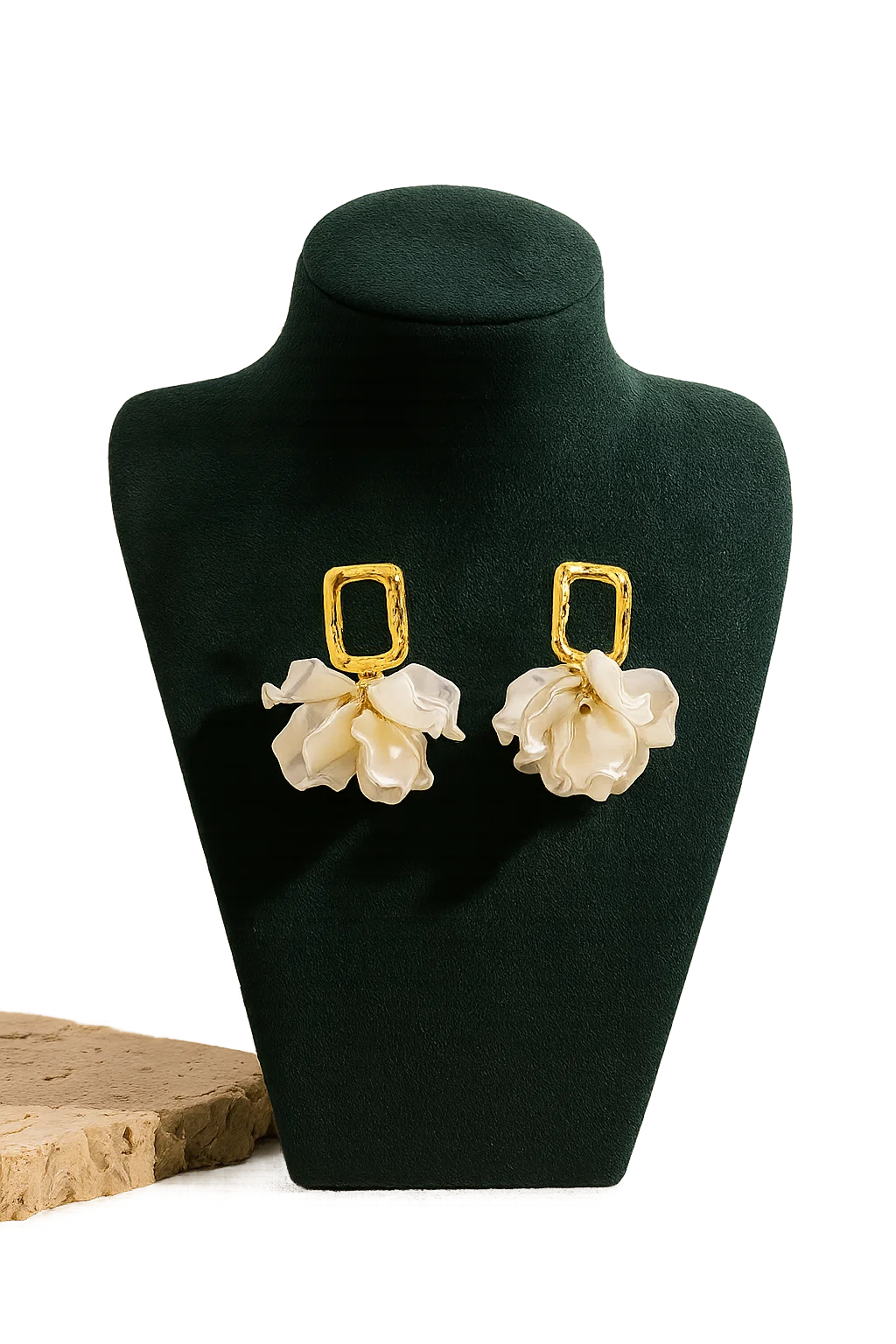 18k Gold Plated Drop 1 Pair Simple Style Heart Shape Plating Inlay Stainless Steel Artificial Pearls Earrings