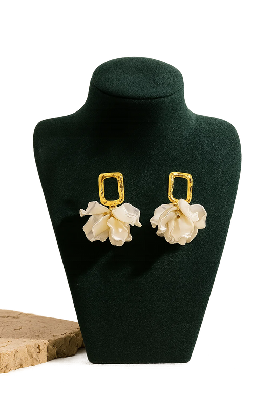 18k Gold Plated Drop 1 Pair Simple Style Heart Shape Plating Inlay Stainless Steel Artificial Pearls Earrings