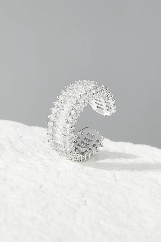 Sexy Shiny Rectangle Copper 18K Gold Plated Open Ring