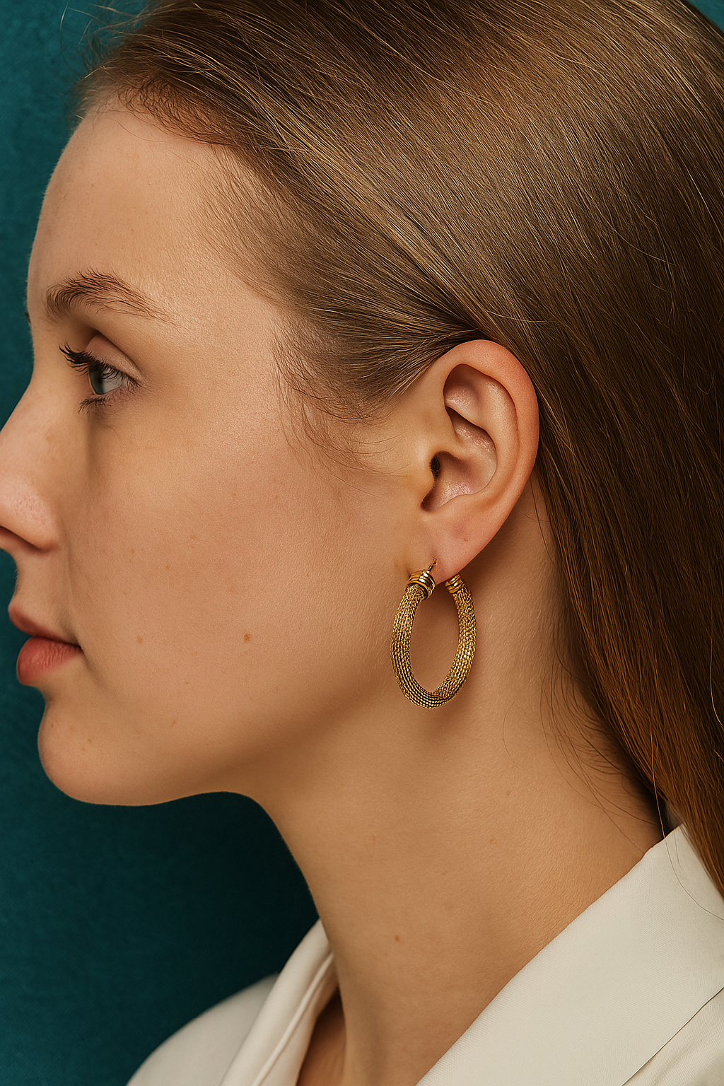 Variety of Stainless Steel 18K Gold Plated Waterproof Hypoallergenic Geometric Trend Hoop Earrings