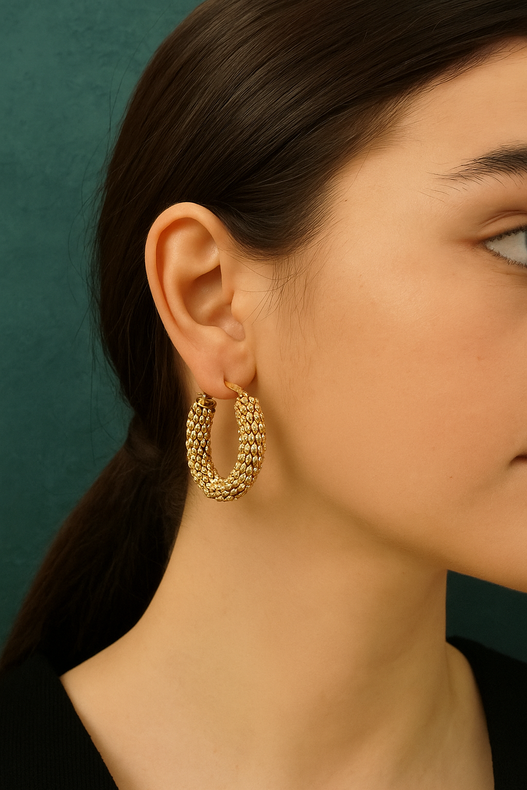 Variety of Stainless Steel 18K Gold Plated Waterproof Hypoallergenic Geometric Trend Hoop Earrings