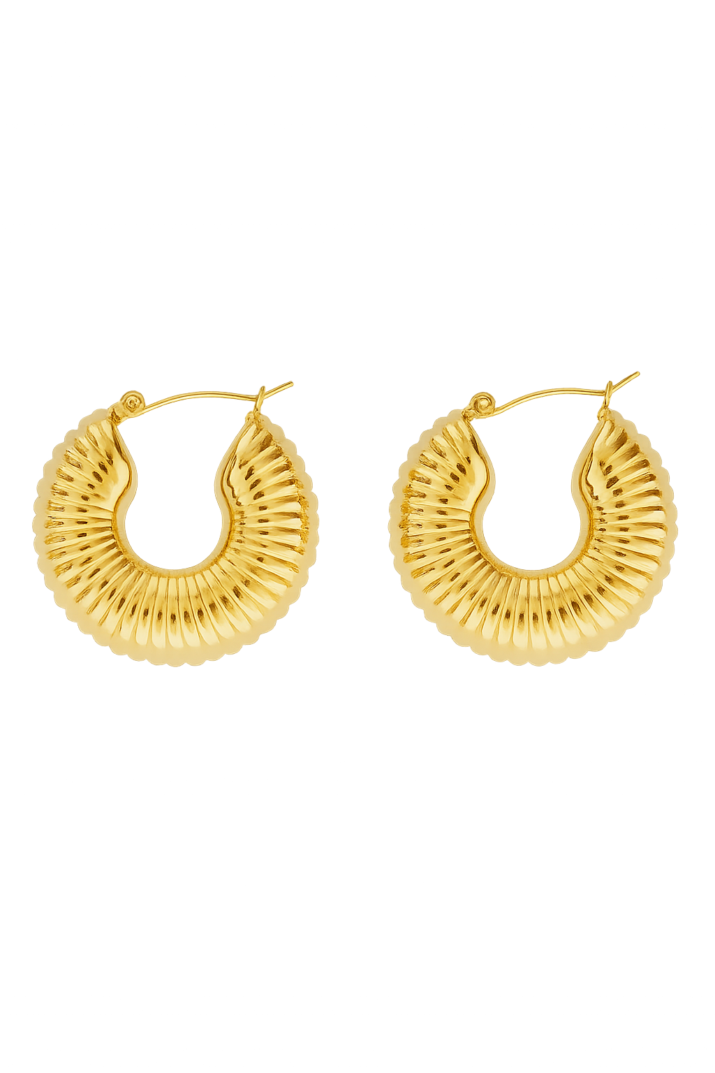 Variety of Stainless Steel 18K Gold Plated Waterproof Hypoallergenic Geometric Trend Hoop Earrings