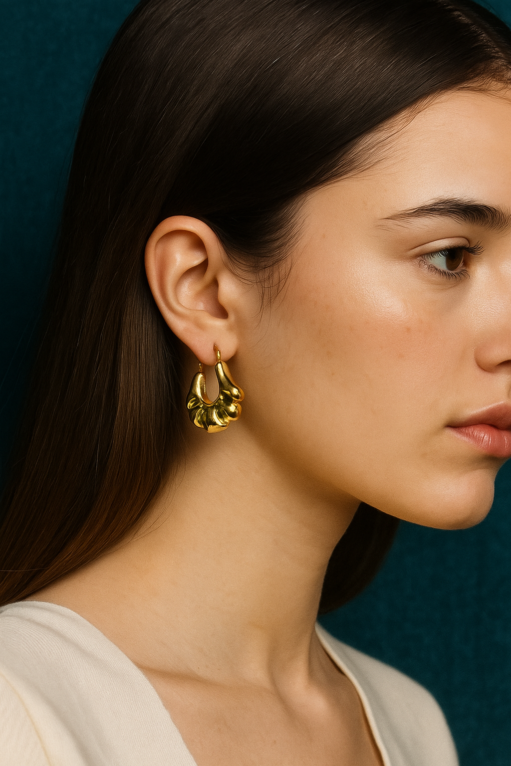 Variety of Stainless Steel 18K Gold Plated Waterproof Hypoallergenic Geometric Trend Hoop Earrings