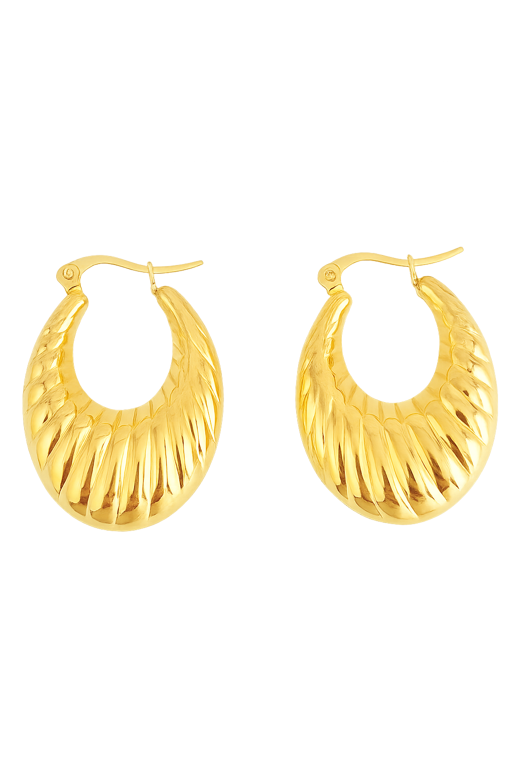 Variety of Stainless Steel 18K Gold Plated Waterproof Hypoallergenic Geometric Trend Hoop Earrings