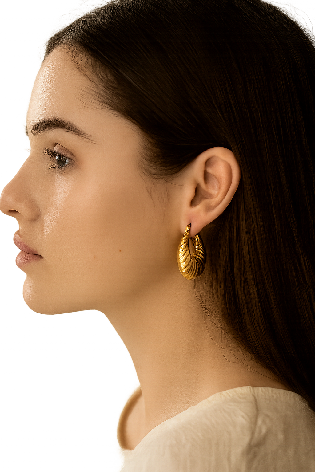 Variety of Stainless Steel 18K Gold Plated Waterproof Hypoallergenic Geometric Trend Hoop Earrings