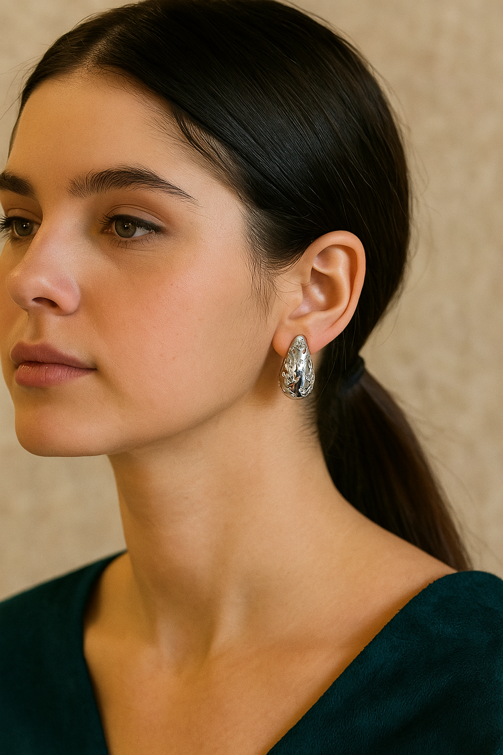 Stud Earrings Tear Drop Ear Jewelry