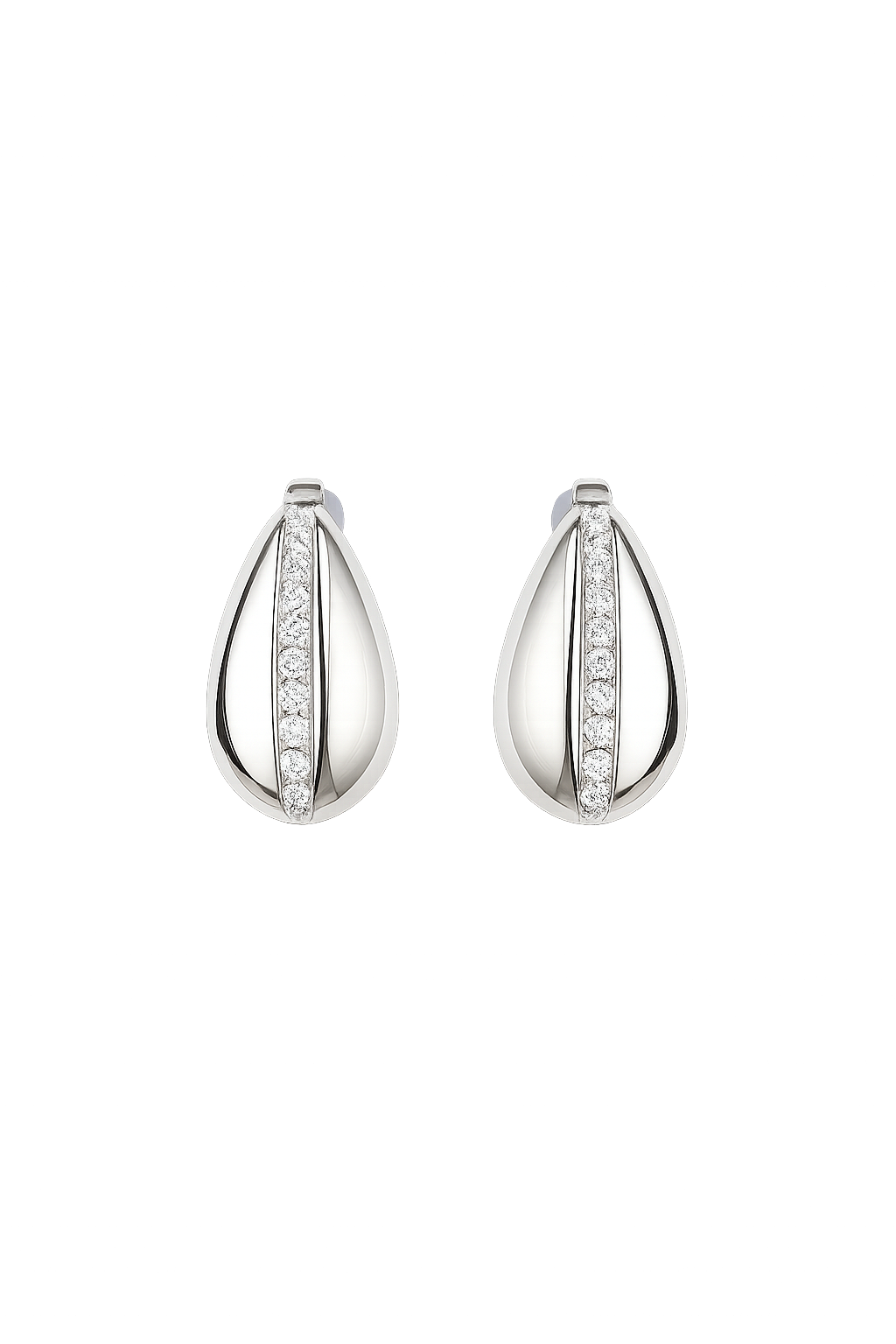 18K White Gold Plated Line Earrings Tear Drop Ear Jewelry