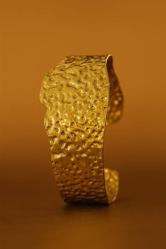 18K Gold Color Stainless Steel Double Twist Wide Bangles