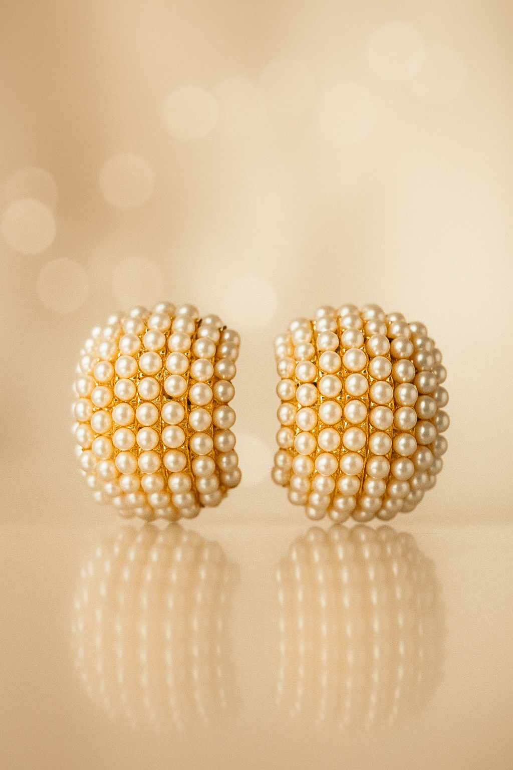 Water Drop C Shape Earrings Pearl 18K Gold Plated Tear Drop Waterdrop Earrings