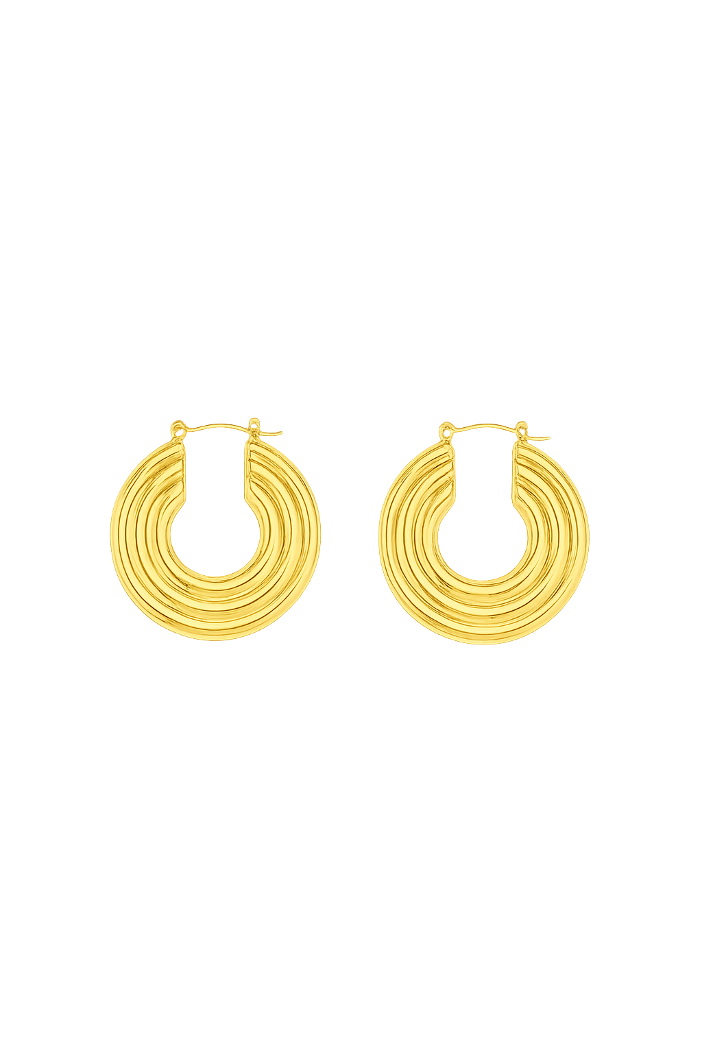 Stainless Steel Round Gold Color Hoop Earrings Charm Big Metal Anti Allergic Fashion Jewelry Waterproof