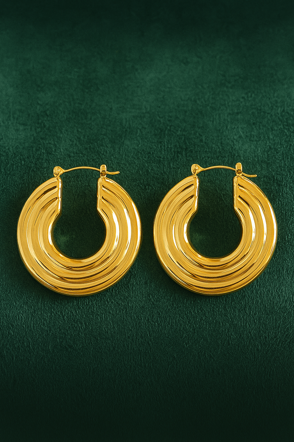 Stainless Steel Round Gold Color Hoop Earrings Charm Big Metal Anti Allergic Fashion Jewelry Waterproof