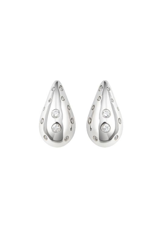 Crystal Water Drop Clip On Earrings