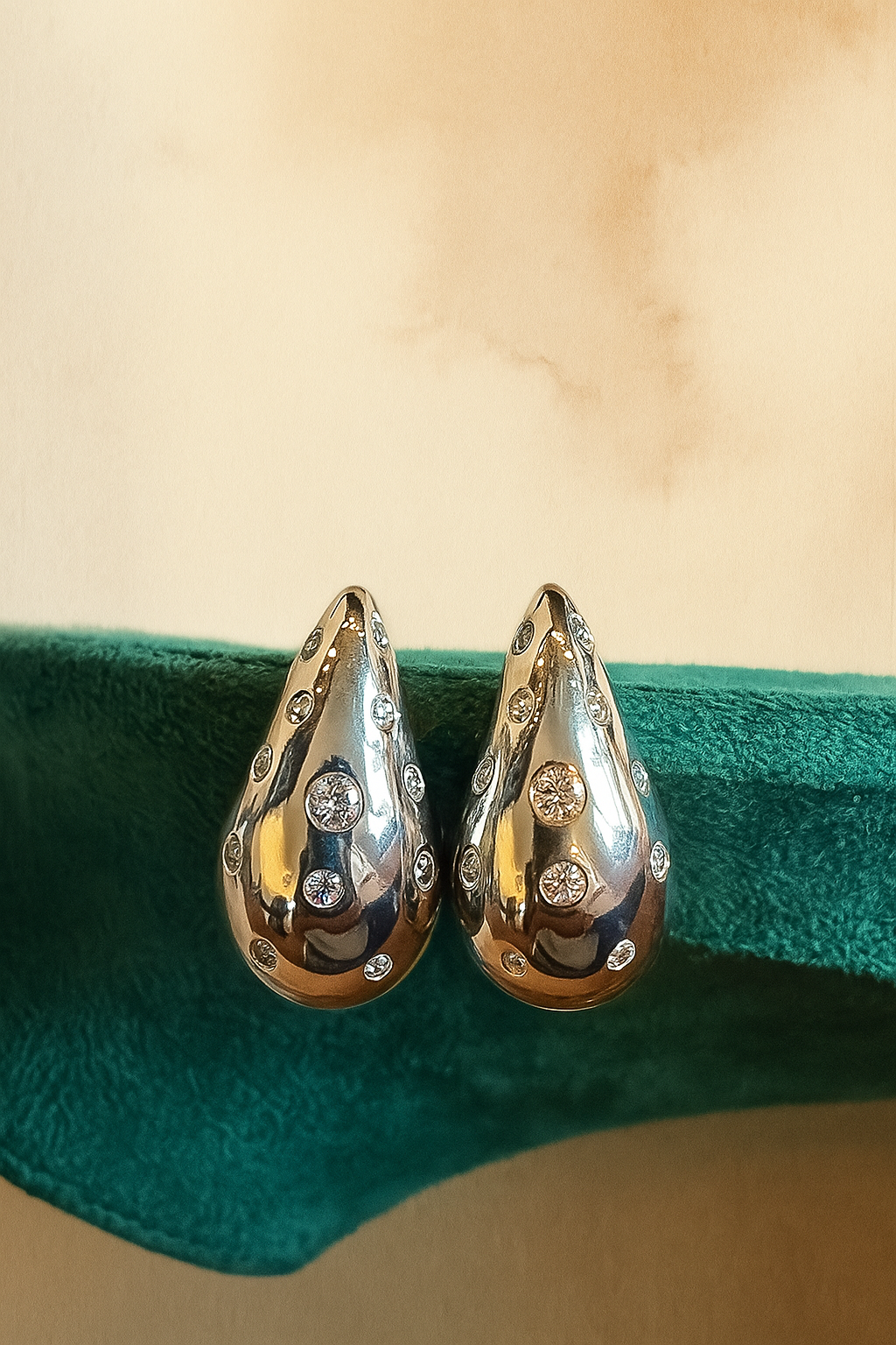 Crystal Water Drop Clip On Earrings