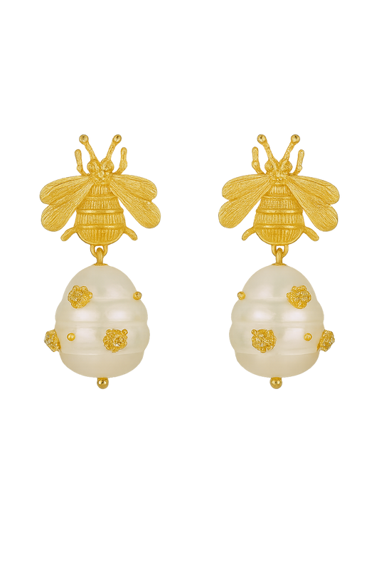 Pearl earrings Premium sense pearl earrings European and American retro small fragrant earrings