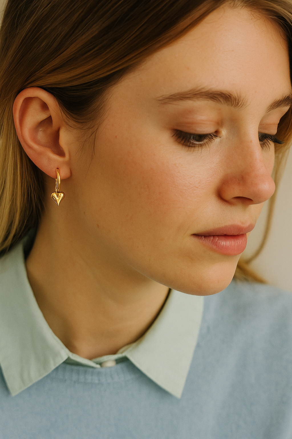 Stainless Steel Heart Love Waterproof Earrings