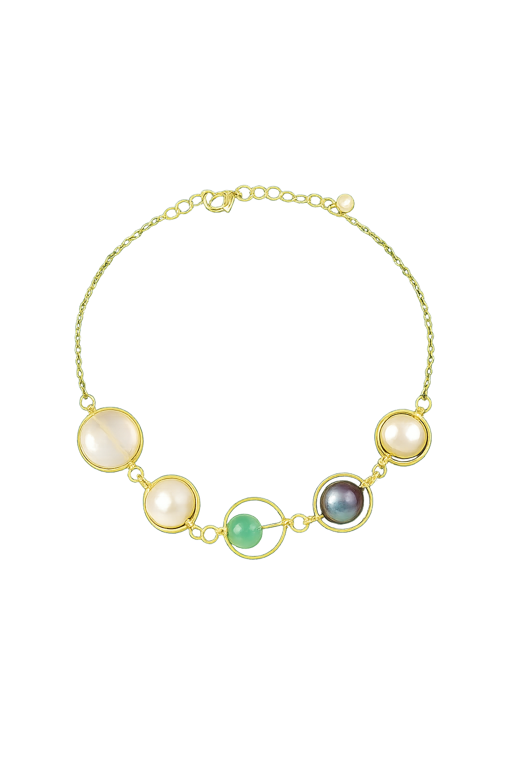Freshwater Pearl & Beaded Bracelet - Made in 18K Gold Plated