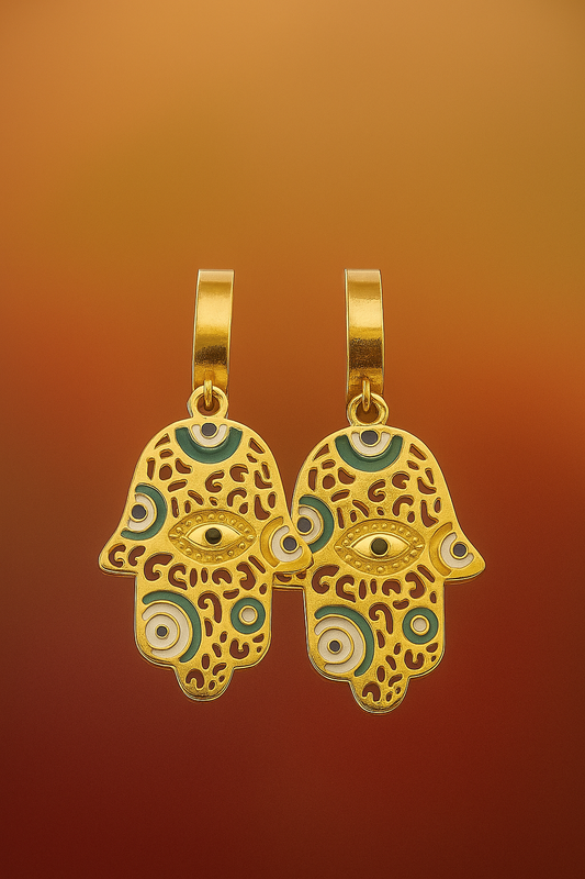 18K Gold Filled Hamsa Earrings