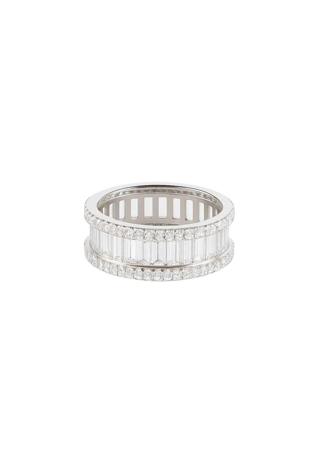 Sterling Silver 925 Plated Princess Cut Eternity Wedding Band Ring