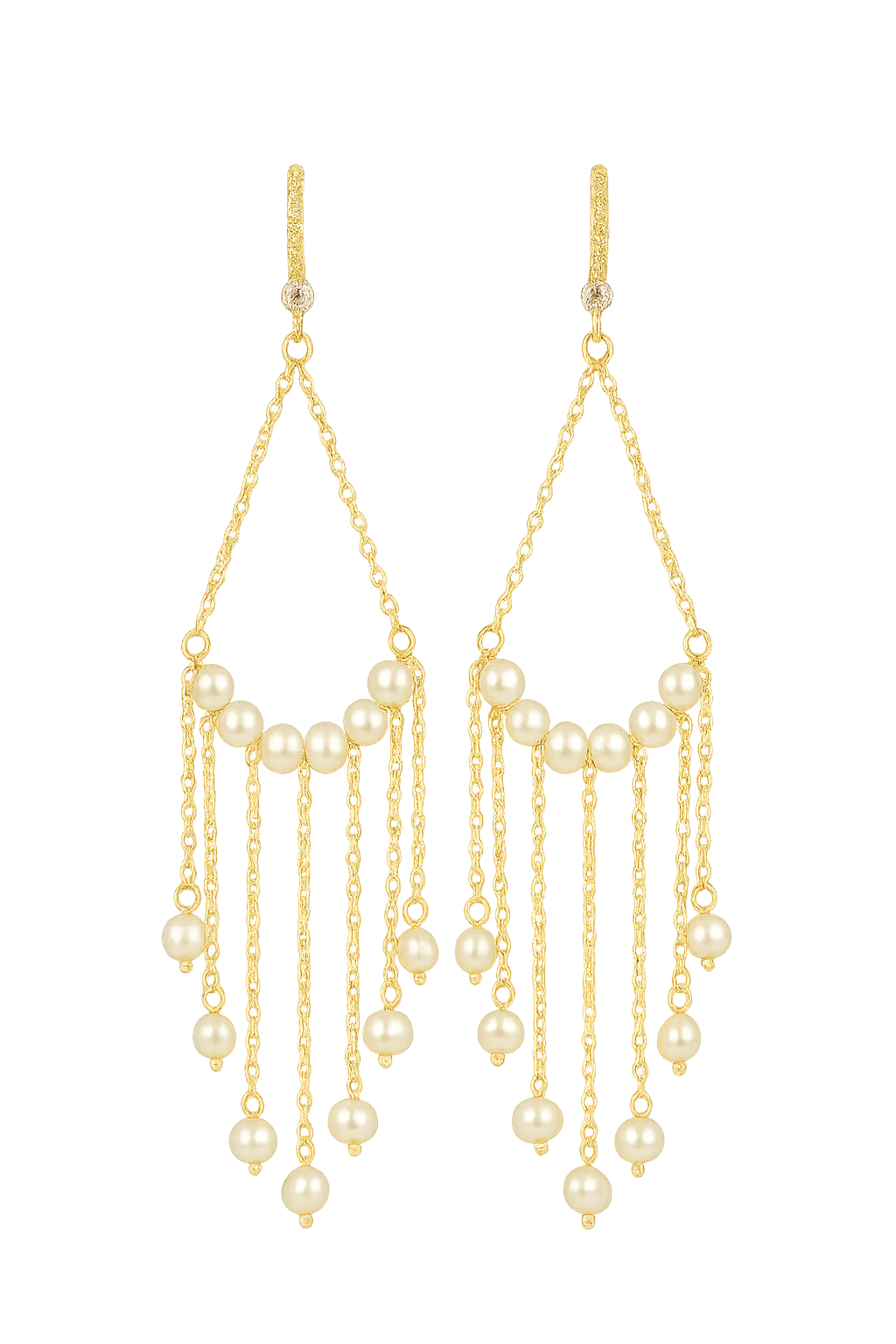 Beads-Studded Contemporary Drop Earrings