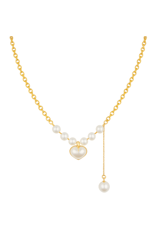 Stainless Steel Heart Pendant Necklace - Minimalist Elegant Jewelry with Golden-Tone Chain, Durable Tarnish-Resistant Design