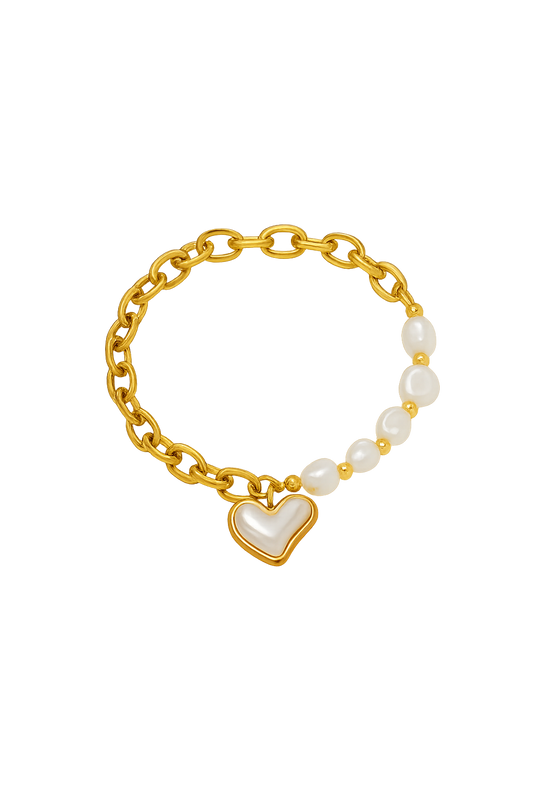 18K Beaded Stainless Steel Bracelet