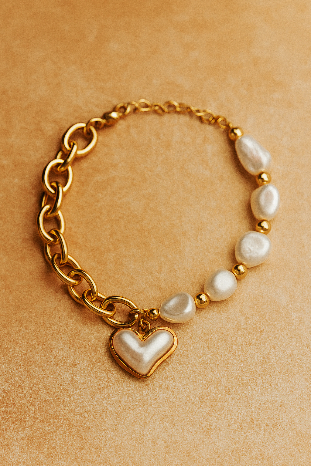 18K Beaded Stainless Steel Bracelet