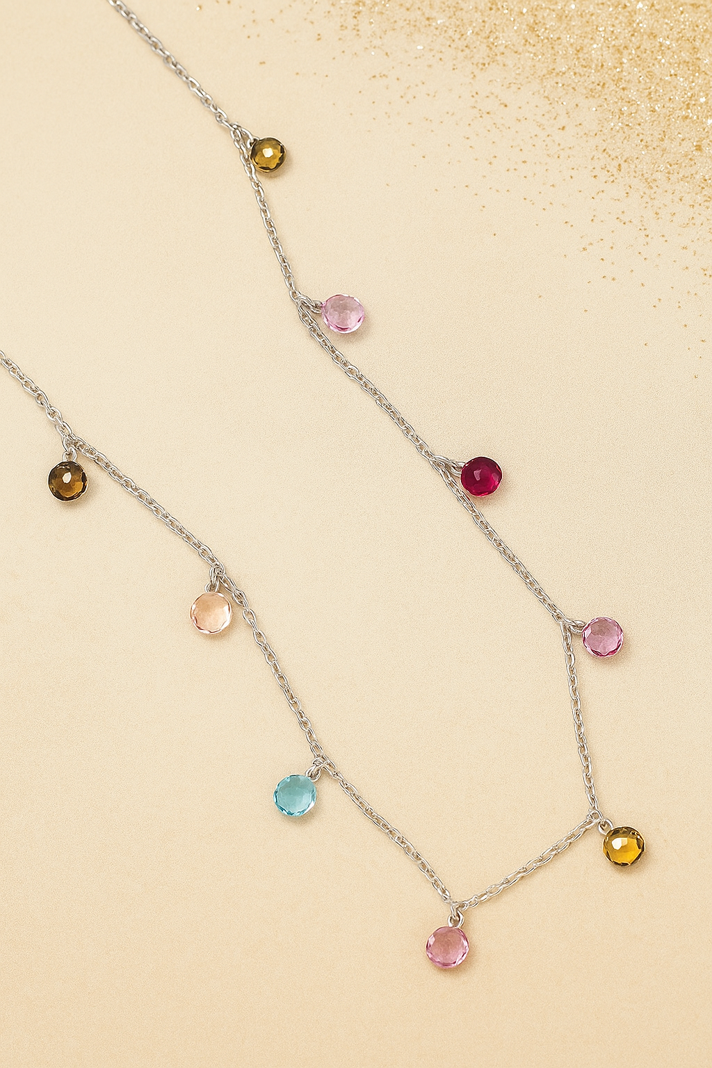 1 Piece 925 Sterling Silver Round 925 sterling silver cable chain Multi Charms Necklace