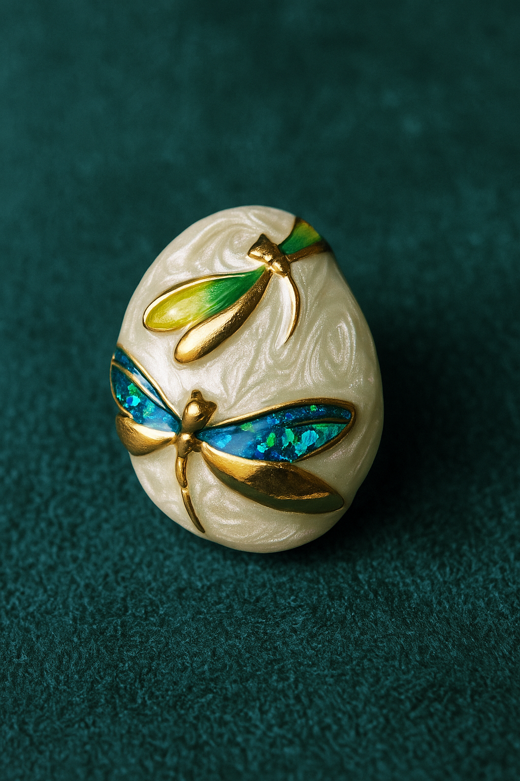 Dragonfly Oval Shaped Stud Earrings