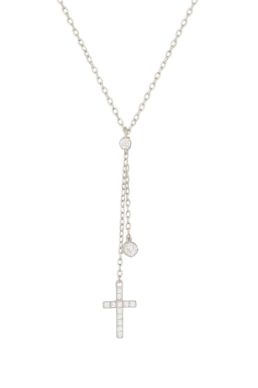 925 Sterling Silver Rack Plated cable chain Plating Cross Pendant Necklace