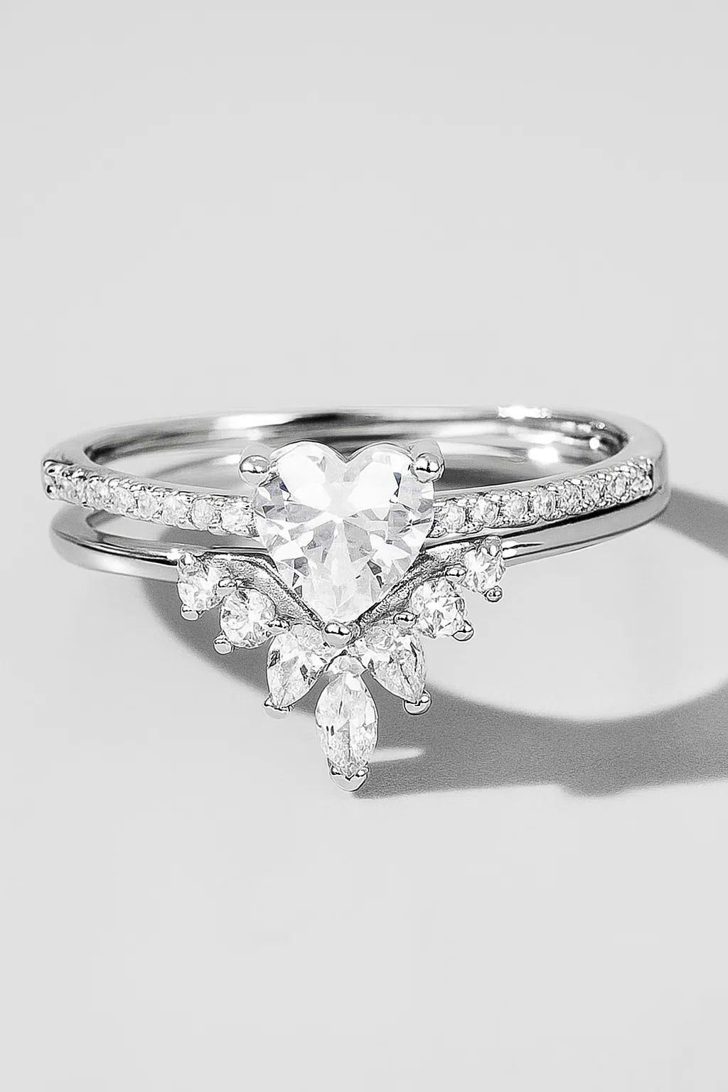 925 Sterling Silver White Gold Plated Zircon Solid Color Rings