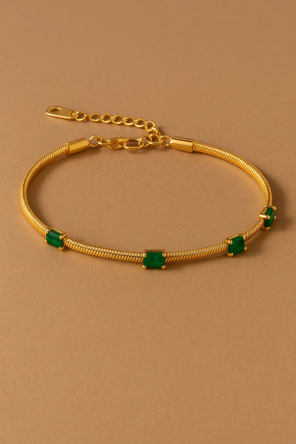 18K Gold Plated Geometric 201 Stainless Steel Elegant Waterproof Bracelet