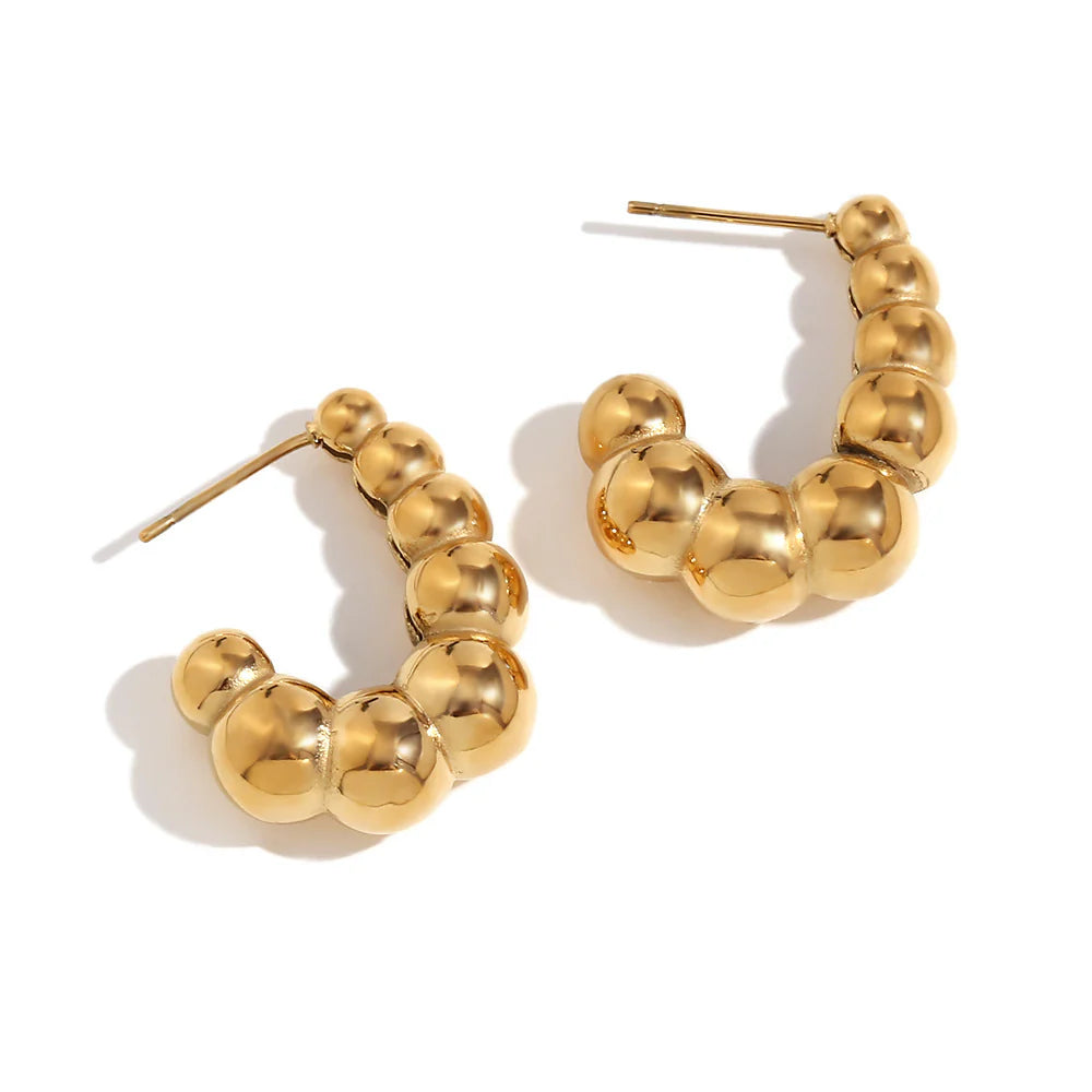 18K Gold Plated  Geometric Stainless Steel Earrings